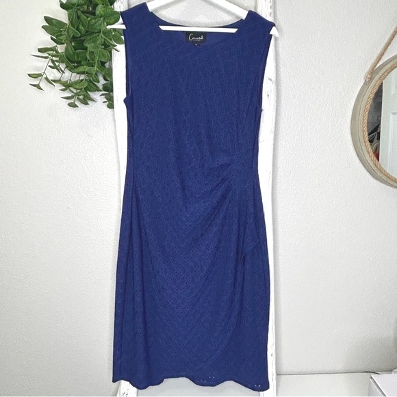 connected apparel Dresses & Skirts - Connected Apparel Blue Lace Sleeveless Sheath‎ Dress Party Cocktail Size 6
